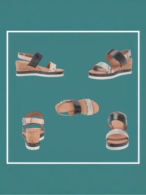 CREVO “Vickee” Wedge Sandal – Snake – 9.5M – NIB